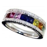 Elegant 2.50 ct Rainbow Topaz Designer Band