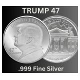 TRUMP 47 1 oz. 999 Fine Silver Coin