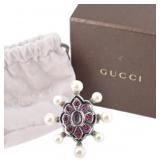 Gucci GG Marmont Colored Stone Pearl Ring