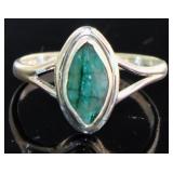 Vintage Style Natural Marquise Emerald Ring