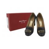 Ferragamo Black Leather Ninu Pumps Size 6