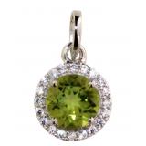 Genuine Peridot Halo Pendant