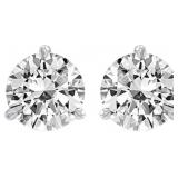 14kt Brilliant 3.00 ct Diamond Stud Earrings