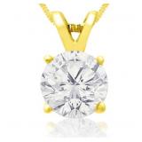 14kt Gold 2.00 ct Round Lab Diamond Pendant