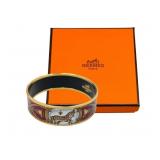 Hermes Enamel Horse Motif Bangle