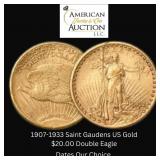 1907-1933 Saint Gaudens $20.00 Gold Double Eagle