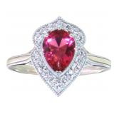 Pear Cut 1.25 ct Ruby & Diamond RIng