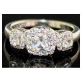 Cushion Cut 2.25 ct White Sapphire Designer Ring