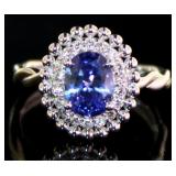 Oval 2.25 ct Tanzanite & Diamond Ring