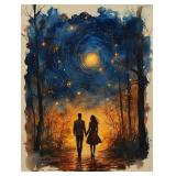 A Starry Night Stroll On Canvas By Van Gogh LTD