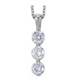 1.00 ct Past Present Future Lab Diamond Necklace