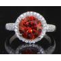 Beautiful Round Ruby & White Topaz Ring