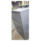 Gray four drawer lateral filing cabinet