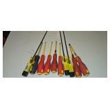 10 assorted flat screwdrivers