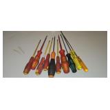 Tennis sorted flat termination screwdrivers