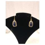 $300 silver, gold & blue earrings (925)