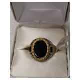 Size 12 black, silver & gold  color ring