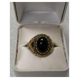 Size 12 black, silver & gold  color ring