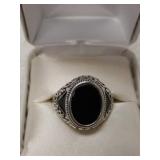 Size 10 black & silver  color ring