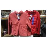 L Pink sweater and Red Tuff athletics L