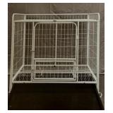 Metal Dog Cage On Wheels w Removable Tray