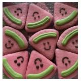 18 Pack Baked Dog Cookies , Watermelon