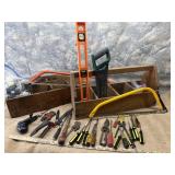 Wood carpenter, toolboxes, and miscellaneous tools