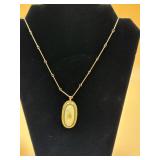 Gold nugget, Jade and ivory pendant & Necklace