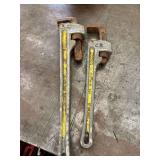 Two Ridgid Aluminum Pipe Wrenches