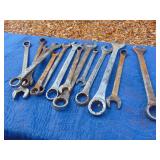 Fourteen Large Combination Wrenches