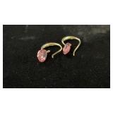 Sterling Silver Earring with Pink Crystals