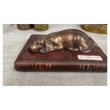 Bronze Dog on Book Desk Statue