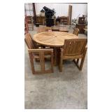 Solid Teak Table and Four Chairs