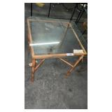 Tropical Metal and Glass Side Table