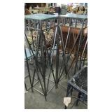 Pair of Extra Tall Glass Top Plant Stands