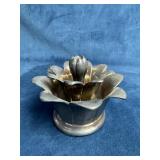 Wallace Silver Plated Lotus Flower Frog