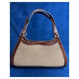 Straw and Leather Brahmin Handbag