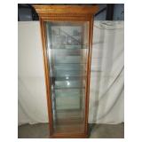 Wooden Display Cabinet with Glass Shelving