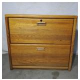 Wooden Two-Drawer File Cabinet with Lock