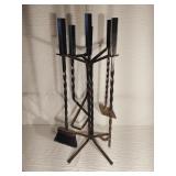 Twisted Wrought Iron Fireplace Tool Set