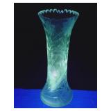 Early American Uranium Cut Crystal Bud Vase