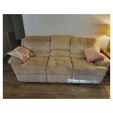 Cream Suede Reclining Sofa