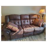 Dual Recliner Suede Sofa