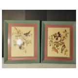 Set of Bird Floral Signed Prints