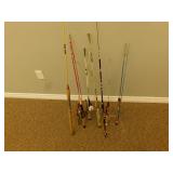 Assorted fishing rods and reels