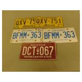 Vintage licence plates