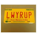 NEW Mexico USA License Plate "LWYRUP"