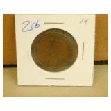 1914 Canadian Large 1 Cent Coin