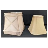 (2) Square Shaped Beige Lamp Shades