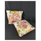 (2) Floral Accent Pillows